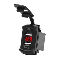 자동차 충전기 소켓 QC 3.0 고속 충전 방수 12V-24V 듀얼 USB 포트 전원 콘센트 핸드폰 보트 해양 트럭 바이크 오토바이, [03] 4.2A red, 03 4.2A red