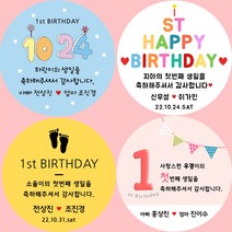 [소량 주문제작] 디자인바라기 돌 백일 기념일 생일 스티커il, 8-2 유모차(블루)