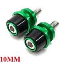 2022 새로운 오토바이 m8m10 스윙 암 스풀 슬라이더 스탠드 나사 가와사키 z650 z800 z900 z1000 z1000sx 닌자 650 zx6r zx10r, 10mm 그린, 1개