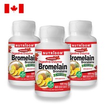 (3팩 할인세트) 뉴트리돔 브로멜라인 500mg 60캡슐 파인애플효소 소화건강 N197, 60정, 3개