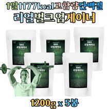 유청단백질 보충제 벌크업 게이너 헬스 벌크 부스터 버스터 분리유청단백질 WPI 프로틴 곡물혼합 BCAA 류신 스피루리나 마카 분말 함유, 5개, 1200g