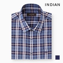 INDIAN 중체크 베이직 캐주얼 반팔셔츠-MITNSWM5216