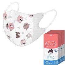 엘랜드 어린이집 베이비 신생 돌아기 영유아동 새부리 일회용 곰무늬 3D입체형 초소형마스크, 1.곰돌이(화이트) 3D입체 마스크, 소형(4~8세), 50매