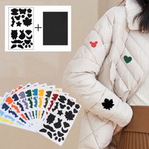 1+1 패딩 의류 수선패치 옷 점퍼 겨울옷 보수 수선 테이프 [디자인+무지], 그레이(디자인+무지)