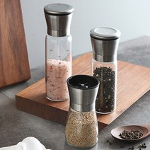 다인몰 TDY 멀티 후추 그라인더 3size 소금 깨소금 깨갈이 핸드 수동 주방 공병 통후추갈이 리필 병 소형 대형 양념통 소금통 입자조절 추천 페퍼밀 강화 내열 유리 그라인더통, 내열 300ml