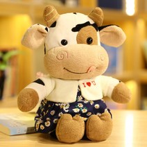 귀여운송아지 피규어 쿠션 옷을 입은 소띠해 귀여운인형, C02-40CM, T12-플라워 스커트 하비 NIU