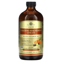 Solgar Liquid Calcium Magnesium Citrate with Vitamin D3 천연 오렌지 바닐라 향 473 ml(16 fl oz) 103133