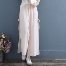 투버튼 여성 린넨 치마반바지 와이드팬츠 5부 여름치마 와이드 린넨랩치마바지 여름스커트 빅사이즈 여성린넨원피스 40대
