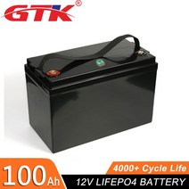 리튬인산철배터리 Gtk 리튬 철 인산염 배터리 팩 12V 100Ah LiFePo4 내장 BMS 태양광 보트 RV용, 02 12V 100AH