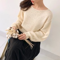 퍼니걸스 3784 데일리 울 알파카 보트넥 골지 긴팔 니트 여성의류