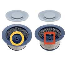 코스모 싱크대 탈수배수구 스텐 거름망 & PP덮개 세트 원형기둥 사각기둥 전용뚜껑 악취방지캡 탈수기 부품, 1. 코스모스텐탈수거름망(원형) & PP덮개