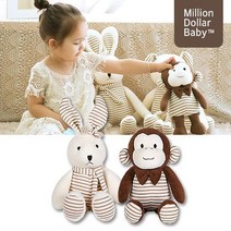 오가닉 애착 동물인형 M - 2종세트 원숭이 곰 고양이 토끼, 옵션선택, 애착웅M,애착토M