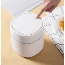 탁상용 미니 휴지통 원터치 책상 화장대 테이블 작은 소형 쓰레기통, 일반형, 화이트