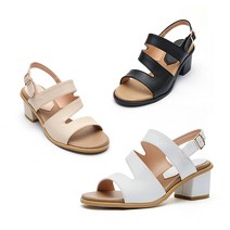 (21SS)마쯔 여성 3중 스트랩 샌들 5.3cm LCWW67M126