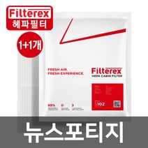 1+1 필터렉스 PM0.3 헤파 뉴스포티지 차량용 에어컨필터 고효율, 상세설명 참조, 기아/2개-뉴스포티지 2004~2010(S102)