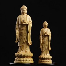 불교용품 황양목 15CM 20.8CM 장인수공 아미타불 불상