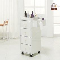 오아라 화이트 4단 서랍 트롤리 이동식 트레이