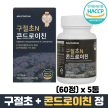 구절초 콘드로이친정 칼슘 보스웰리아 상어연골분말 우슬 초록입홍합 HACCP 관절영양제, 5통, 60정