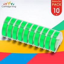 10PK Dymo 3D 엠보싱 테이프 Dymo 9mm 라벨 테이프 Motex 프린터와 호환 가능 Dymo 12965 E101 1540 1610 1, 25 10PK F Green