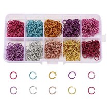 체인 보석에 사용 1340Pcs / 알루미늄 와이어의 상자를 열고 점프 링 (10 개) 색상 청산이 ​​아닌 용접 링