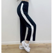 옆라인 배색 포인트 밴딩 와이드 트레이닝 팬츠