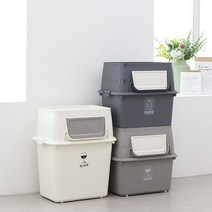 가정용 분리수거함 단단한 대용량 탱크형 40L 50L, 50리터, 블랙