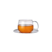 ZG53 킨토 유니티찻잔 대 350ml 유리컵 스텐레스받침 킨토찻잔 킨토홍찻잔 킨토유니티찻잔 홍, 1개, CK 본상품선택