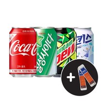 코카콜라+칠성사이다+마운틴듀+밀키스 355ml 각 6캔+이디야마일드2T(사은품) / 총 24캔
