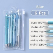 6 개/대 0.5mm 간단한 스타일 젤 펜 검정 잉크 학생 쓰기 크리 에이 티브 중립 프레스 학교 용품 편지지, 파란