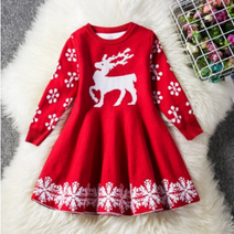 다미 여아 겨울 크리스마스 사슴 공주 원피스