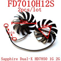 컴퓨터PC 2 개/몫 Firstd FD7010H12S 4PIN DC12V 0.35A 75mm 39X39X39mm 사파이어 듀얼 X HD7850 1G 2G 그래픽 카드 팬, [01] Black, [01] 11, 01 Black_01 11
