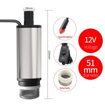 호환 연료펌프잠수정 펌프 스테인레스 스틸 3851mm dc1224v 물 기름 디젤 연료 전송 급유 도구 등유 12lmin 30lmin, 12v 51mm 담배