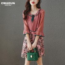 Cwadun 왕리본 레이스 원피스