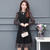 가바바 여성 원피스 브로치 포인트 고급 쉬폰 하객룩 원피스 G33707