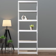 조립식선반 수납 앵글선반 6단 600 x 600 x 1650, 블랙, 12mm 강화 MDF 보드