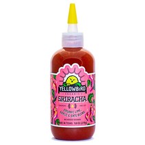 Yellowbird의 올가닉 Sriracha Hot Sauce - 레드 할라피뇨 용설란 마늘을 곁들인 칠리 페퍼 소스 식물 기반 글루텐 프리 비 GMO 오스틴에서 재배 9.8 온스