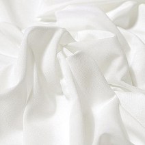데코탑 비침없는 두꺼운 쉬폰 화이트 블랙 원단 천 구김없는 찰랑이는 소재, 화이트오버록포함원단