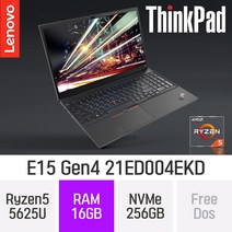 레노버 씽크패드 E15 G4 21ED004EKD, 256GB, black, 라이젠5, Free Dos, 16GB