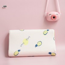 태국 수입 어린이 베개 라텍스 베개 아기 유아 1-2-3 세 이상 여름 통기성 사계절 일반, 파인애플 가루