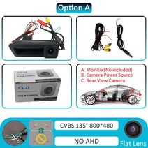 [온유마켓]_Wondefoo 1080P AHD 야간 버전 포드 포커스 2/3 용 후방 카메라 Contour Fusion KUGA MK1 Fiest, 01 Static-135 de_01 12V