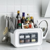 에코벨 멀티 양념선반/주방선반 양념통 조미료통 정리함 홀더, 멀티 양념선반 화이트