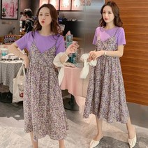 키작맘 원피스 임부복 오피스 하객룩 반팔 드레스 만삭 2023 Summer New Arrival Fashion Maternity Pink Dress Fake Two Pieces S