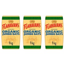 Flahavans Porridge Oats 플라하반 오가닉 포리지 점보 오트밀 1kg 3팩