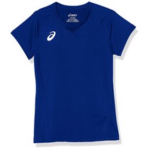 ASICS 여성용 청소년 스핀 서브 배구 저지 반소매, X-Large, Large