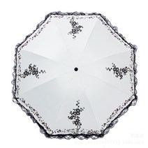 자외선 UV차단 우양산 암막 패턴 레이스양산 아이보리