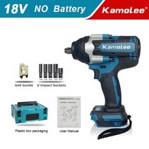 전동공구 Kamolee1800 NM 토크 DTW700 브러시리스 전기 임팩트 렌치 마끼다 18V 배터리용 12 리튬 이온 배터리, 미국, TYPE E