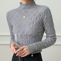 터틀넥 니트 목폴라 여성 캐시미어 스웨터 긴팔 슬림