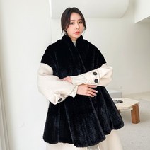 고급밍크 적인 분위기의 밍크 퍼 케이프 여 겨울 보온 뜨개질 양면 빅 머플러 넥워머 드레