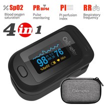 심박계 KIUZOU-손가락 맥박 산소 농도계 SPO2 PR PI RR 혈액 포화도 측정기 심박수 모니터 OLED Oximetro De Dedo, CHINA, (133R B03)black bag