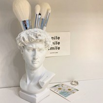 북유럽 스타일 레트로 데이비드 동상 메이크업 브러쉬 버킷 거실 홈 석고상 동상 꽃꽂이 꽃병 장식품, 데이비드 조각 장식 꽃병